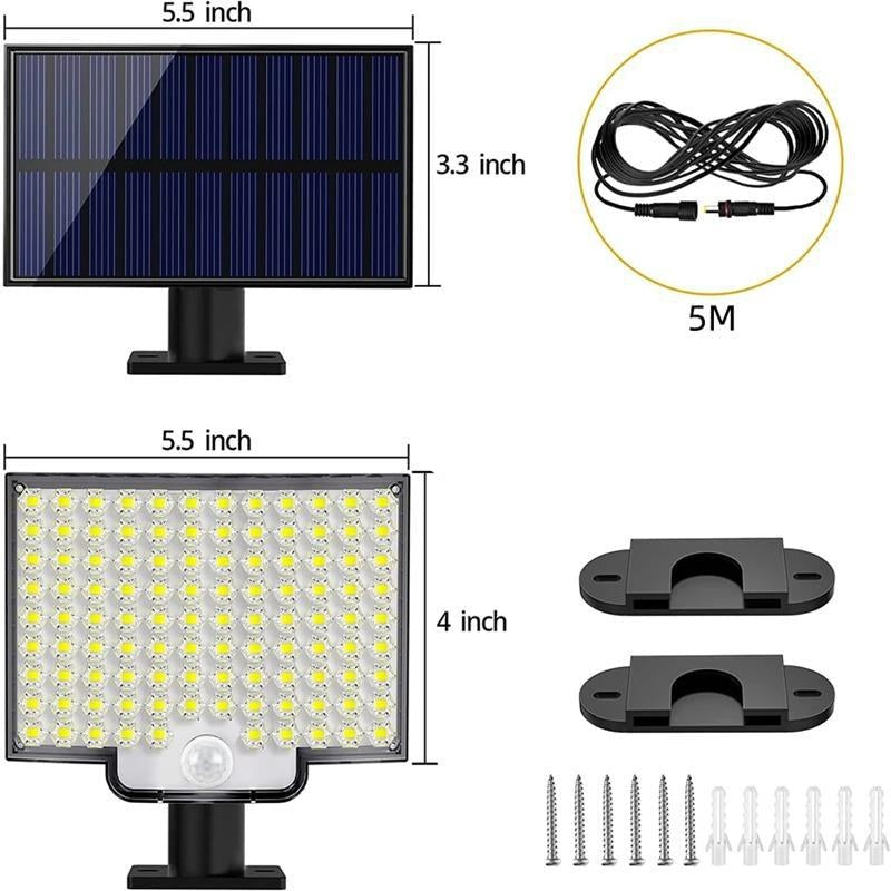 Effektiv utomhus solcellslampa med rörelsesensor