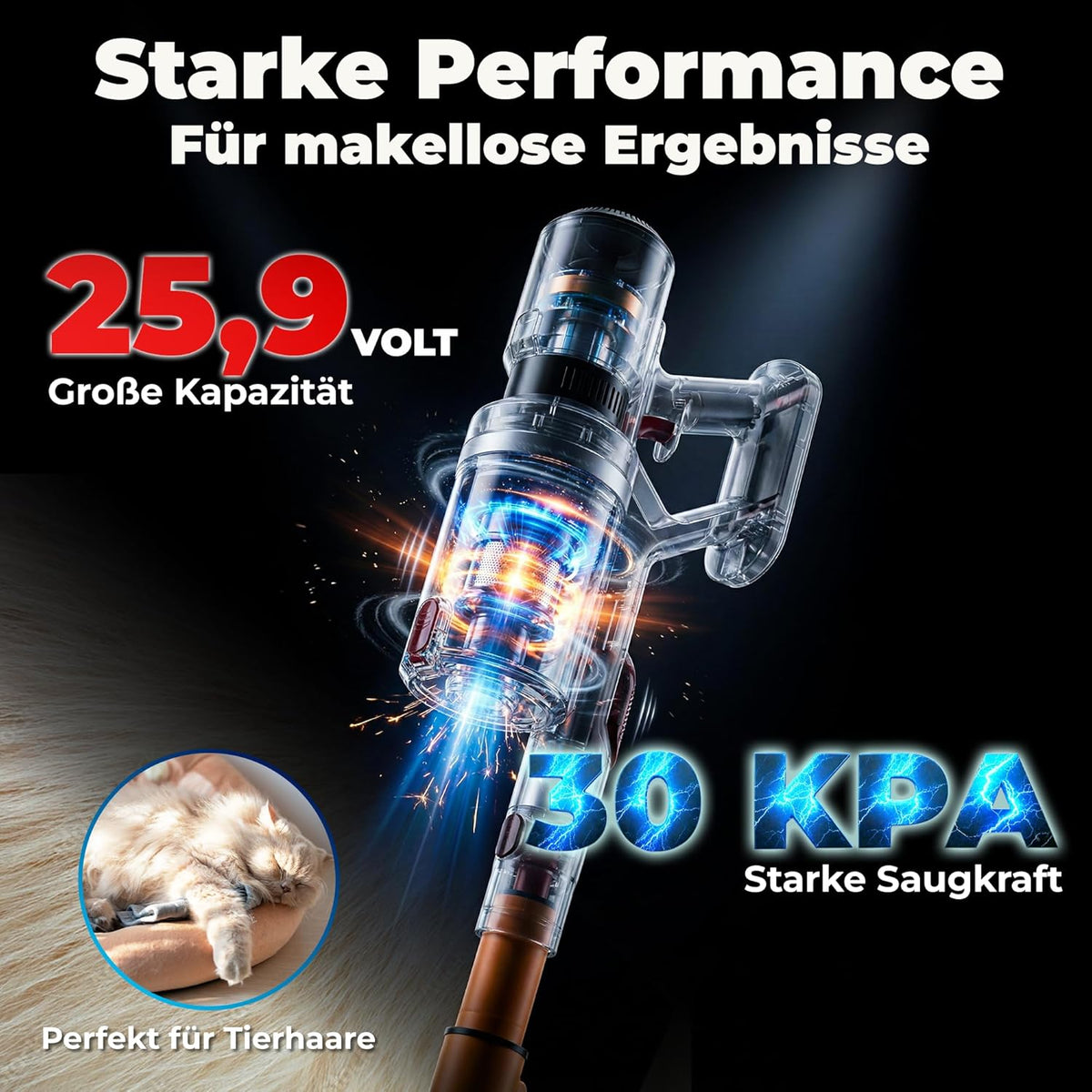 Sladdlös 2-i-1 dammsugare 460 Watt med upp till 60 minuters drifttid