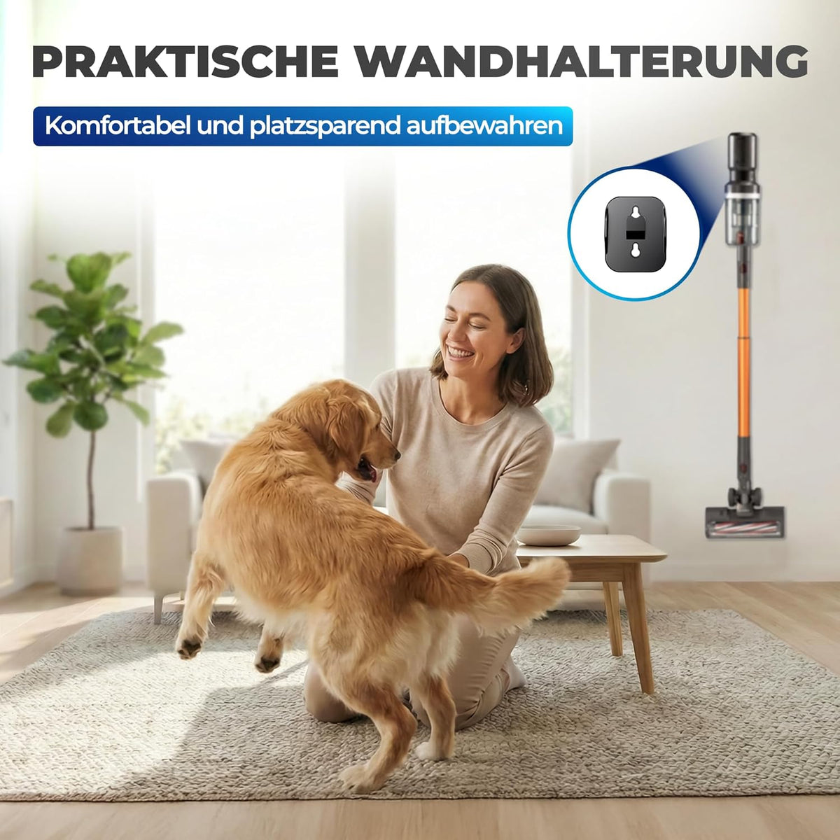 Sladdlös 2-i-1 dammsugare 460 Watt med upp till 60 minuters drifttid