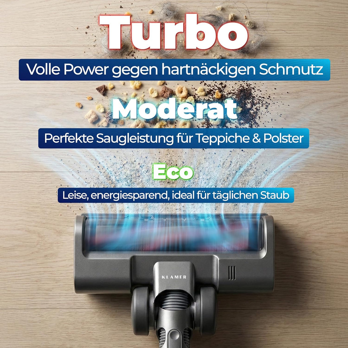 Sladdlös 2-i-1 dammsugare 460 Watt med upp till 60 minuters drifttid