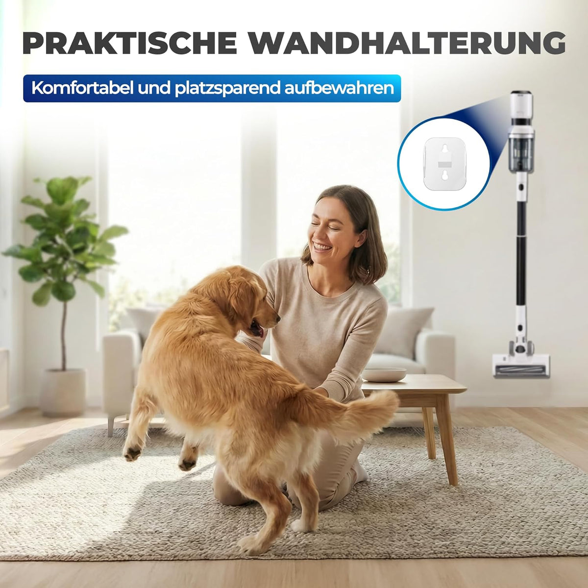 Sladdlös 2-i-1 dammsugare 460 Watt med upp till 60 minuters drifttid