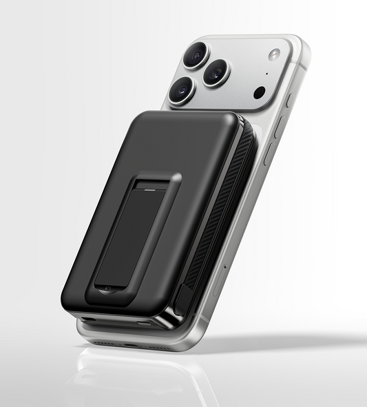 10.000 mAh Powerbank med magnetisk hurtigopladning 25 W og indbygget kabel