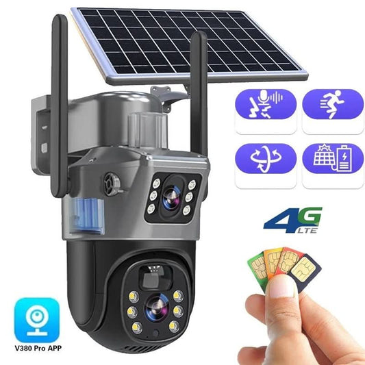 Trådløs sikkerhedskamera med solpanel og 360° synsvinkel - 4K