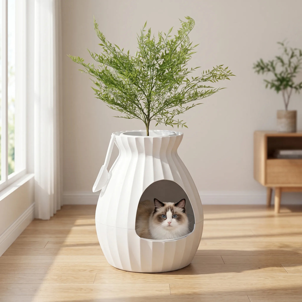 Kattetoilet i plante design