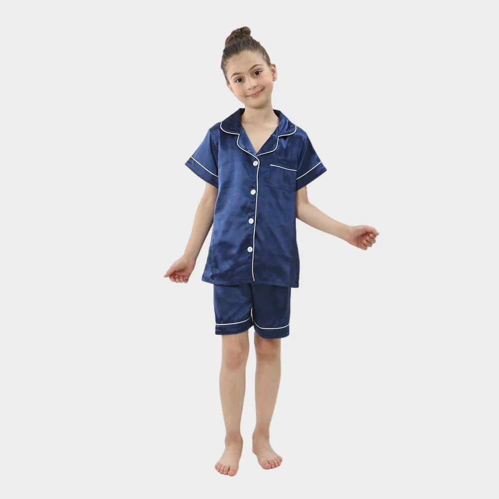 Børne Silkepyjamas Sæt - Komfort og Åndbarhed Hele Året