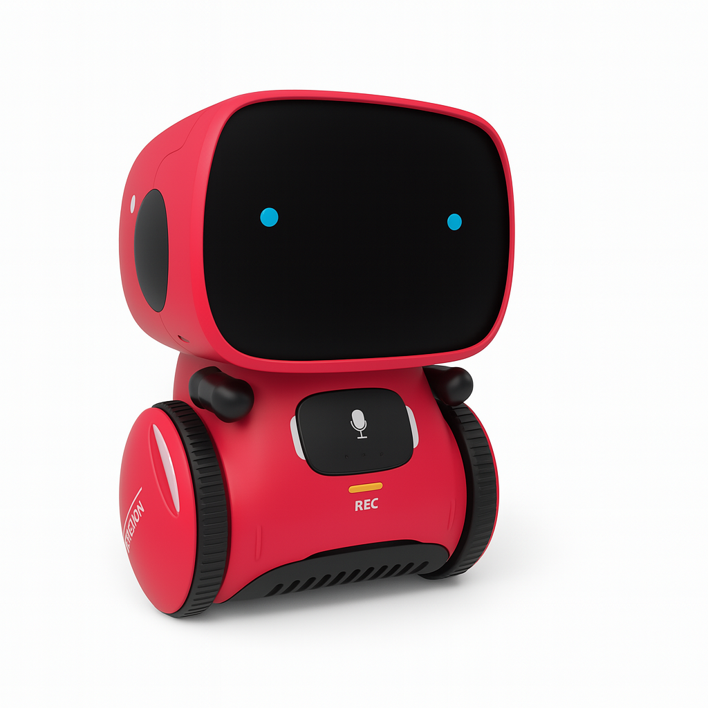 Interaktiv Robotleksak för Barn med Röstigenkänning och Roliga Inlärningsfunktioner