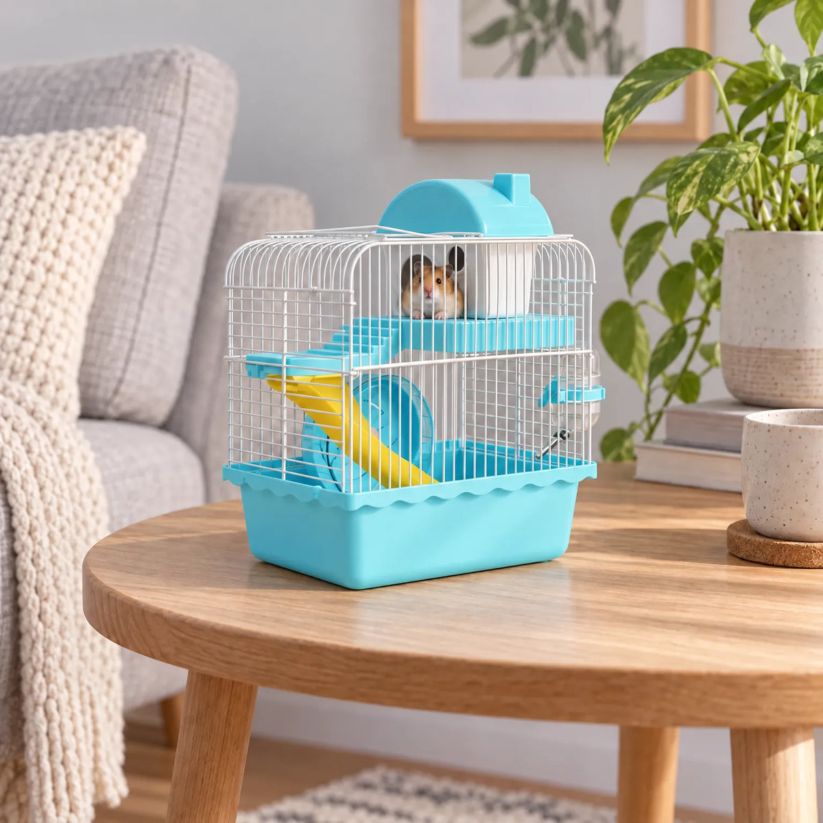 Kompakt hamsterbur med handtag – VistaBase