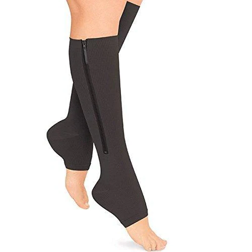 Unisex Kompressionsstrumpor med Dragkedja - Komfort och Stöd