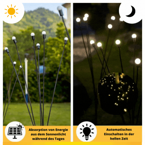 Magisk lysormlampe med 6 LED kugler til haven