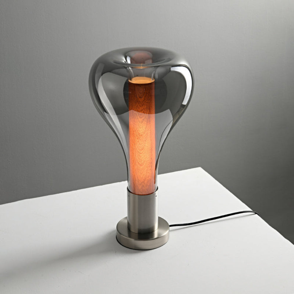 Beroligende LED Bordlampe med Kunstnerisk Glasdesign