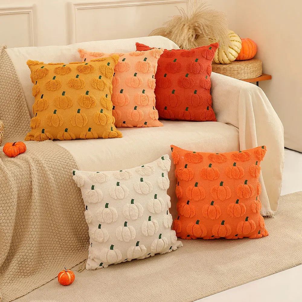 Orange pumpa kuddfodral | Skapa höststämning i hemmet