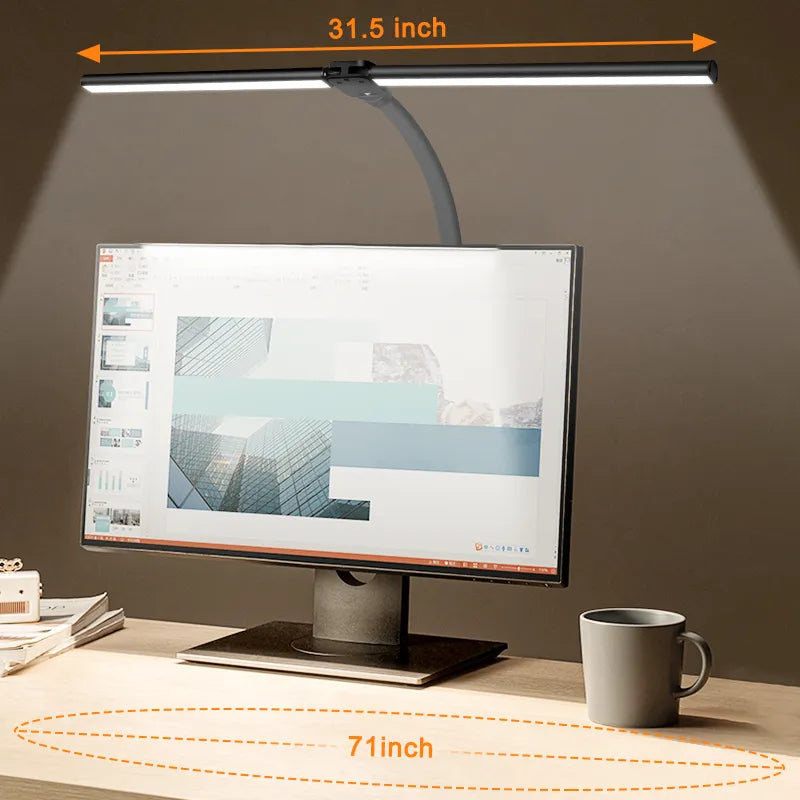Justerbar LED Bordlampe med Dobbelt Hoved og Effektiv Belysning