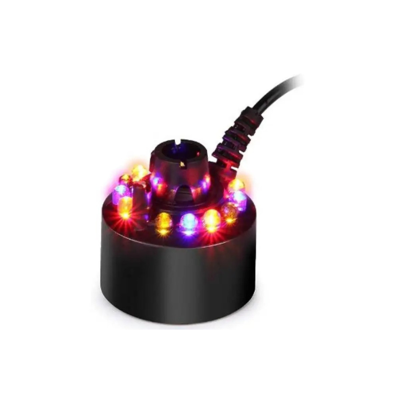 Effektiv LED-tågemaskine med farvestrålende lys