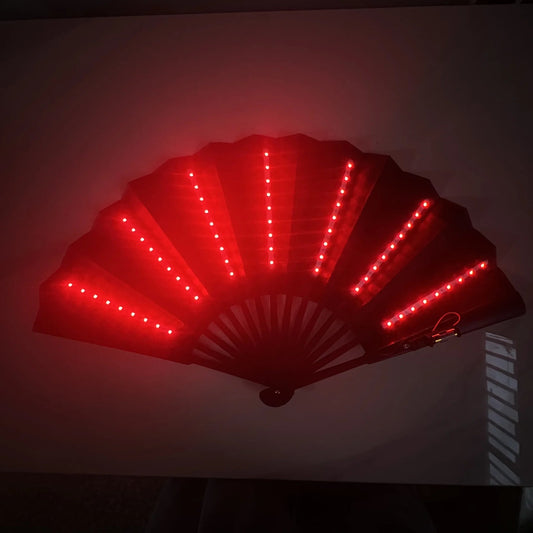 LED Sammenklappelig Danse-Fan med Lysende Effekter til Fest