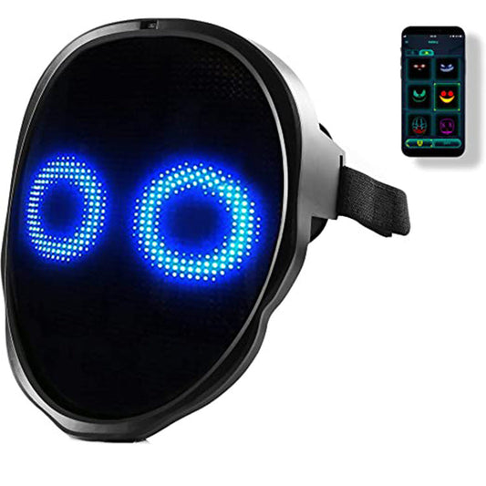 Uppladdningsbar LED-mask med digital ansiktsförändring för fest