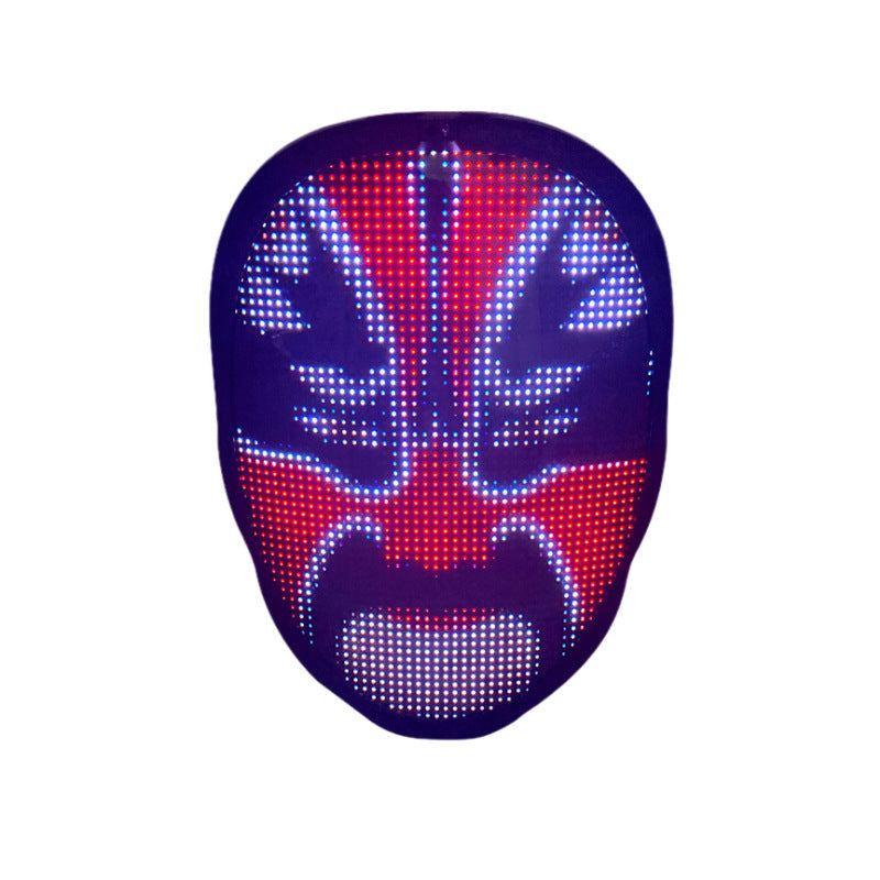 Uppladdningsbar LED-mask med digital ansiktsförändring för fest