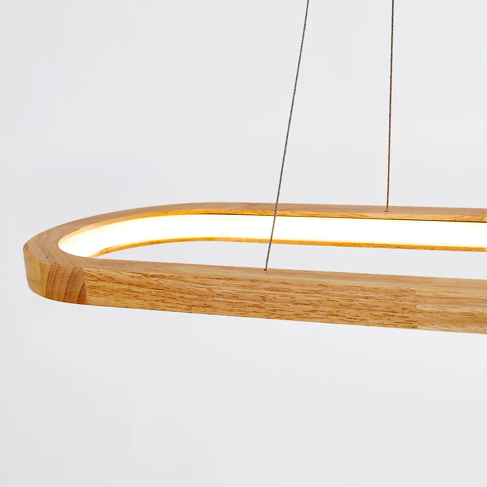Moderne LED Loftlampe i Træ – Elegant og Energibesparende