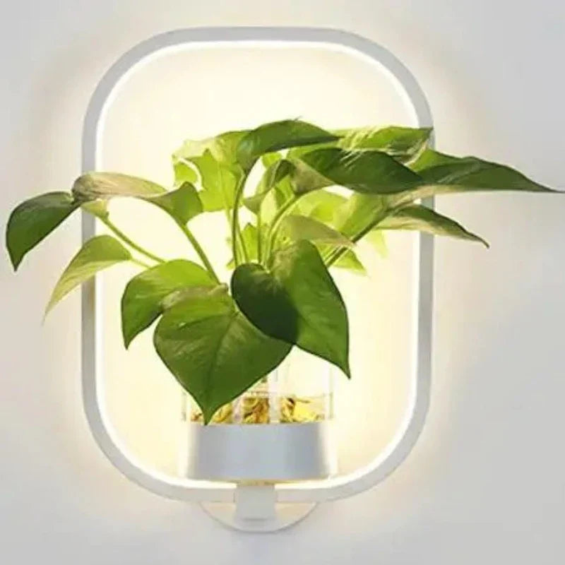 Elegant LED Væglampe med Indbygget Planteholder