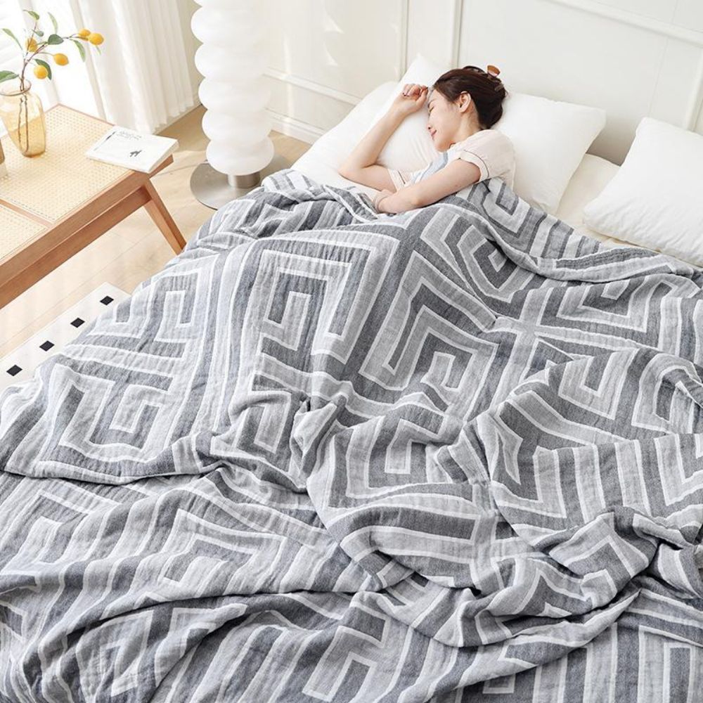 Luftig Bomuldsplaid – Perfekt til Sofa og Seng