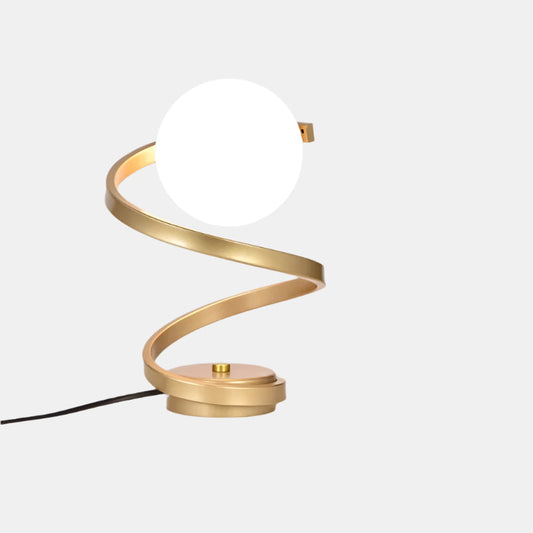 Bordslampa Gyllene Spiral med Konstnärlig Ljusdesign