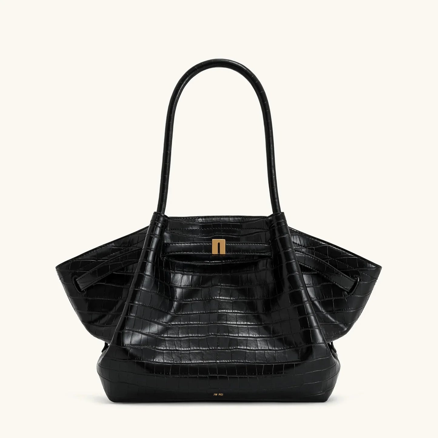 Elegant Skuldertaske til Kvinder - Stort Rum, Stilfuldt Design, Sort Kunstlæder