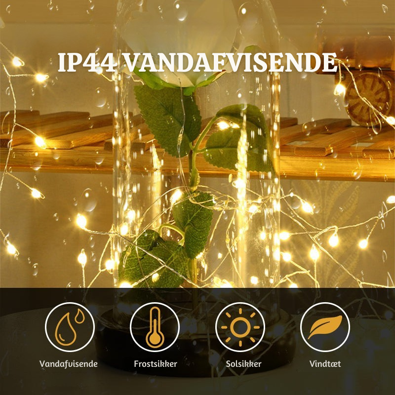 Energibesparende LED Lyskæde med 8 Lysindstillinger, IP44