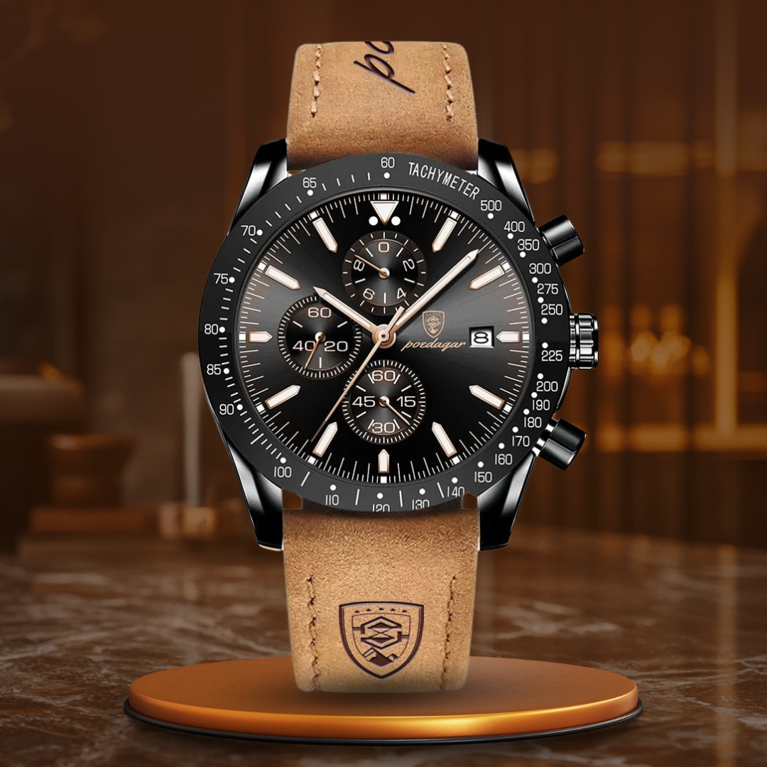 Elegant Chronograph Armbåndsur med Dato & Stilfuldt Design