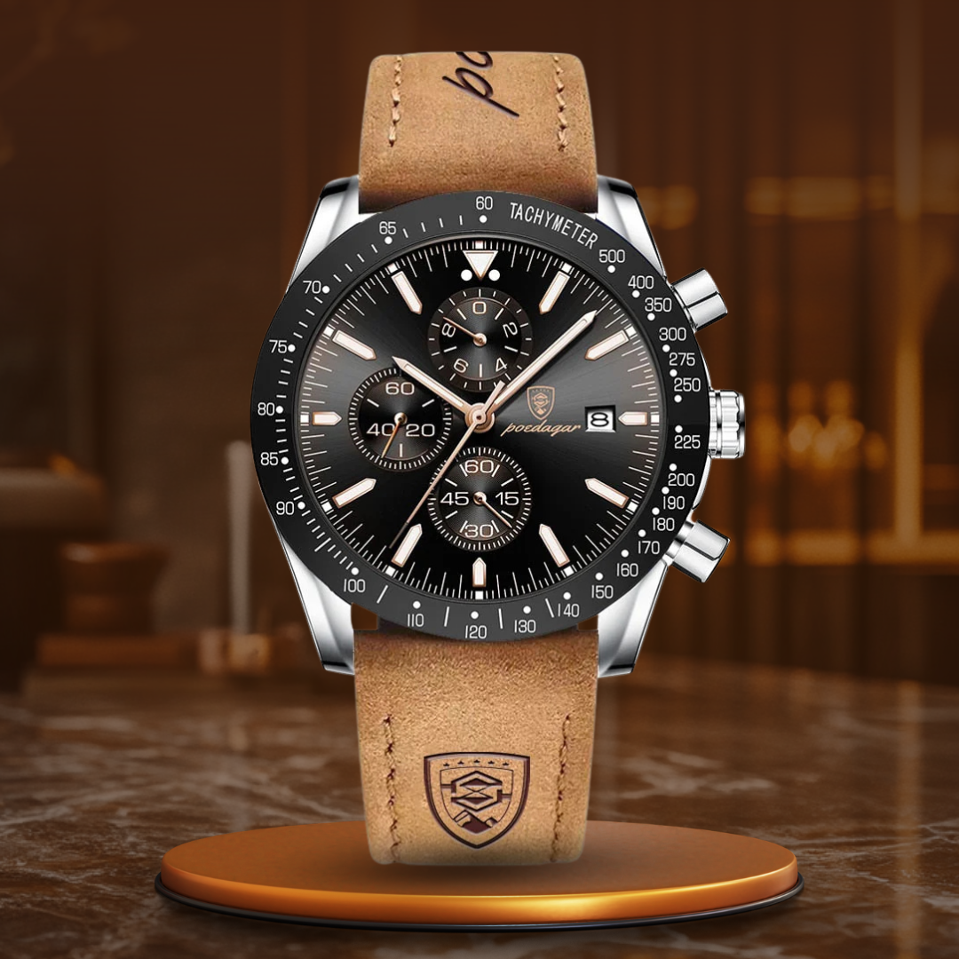Elegant Chronograph Armbåndsur med Dato & Stilfuldt Design