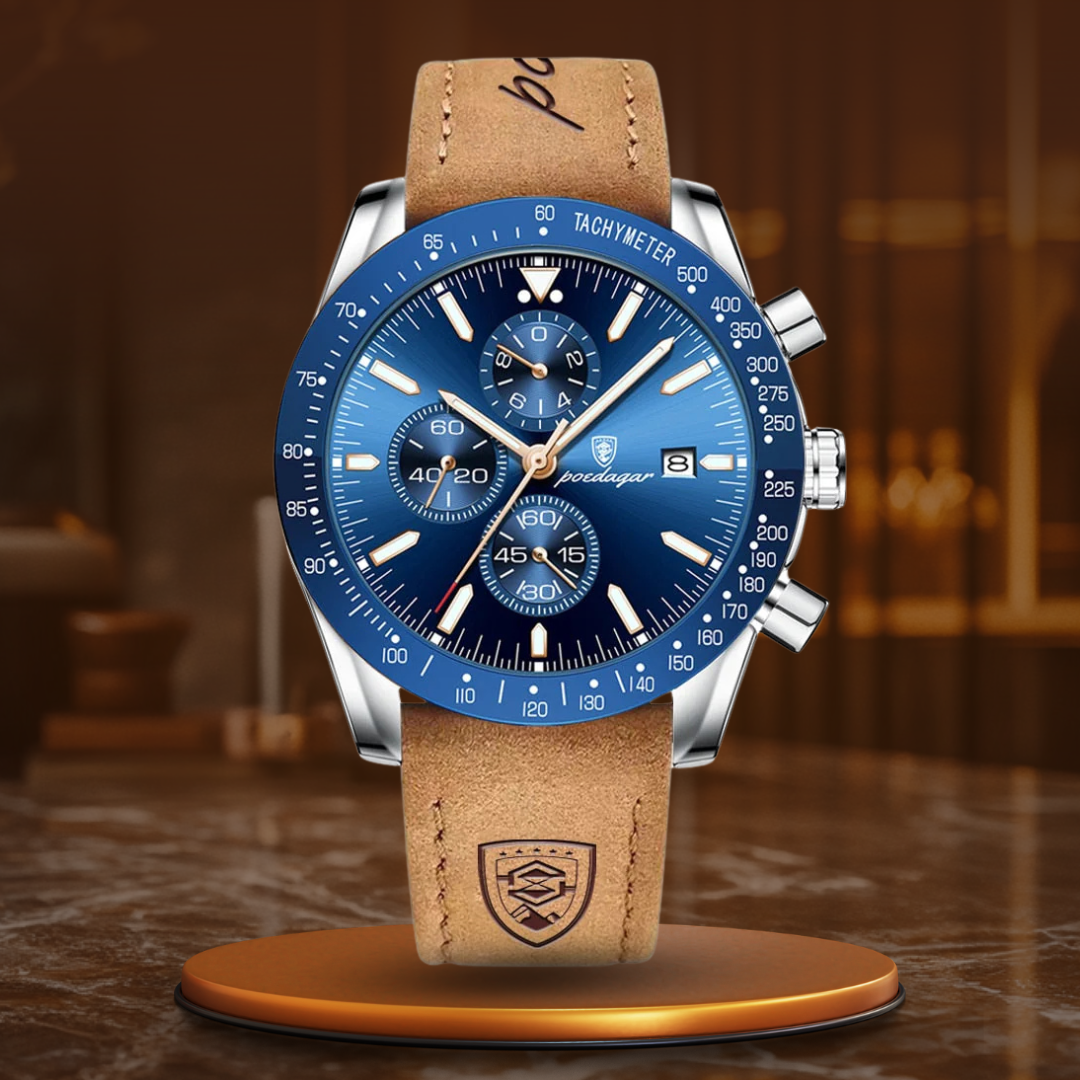 Elegant Chronograph Armbåndsur med Dato & Stilfuldt Design