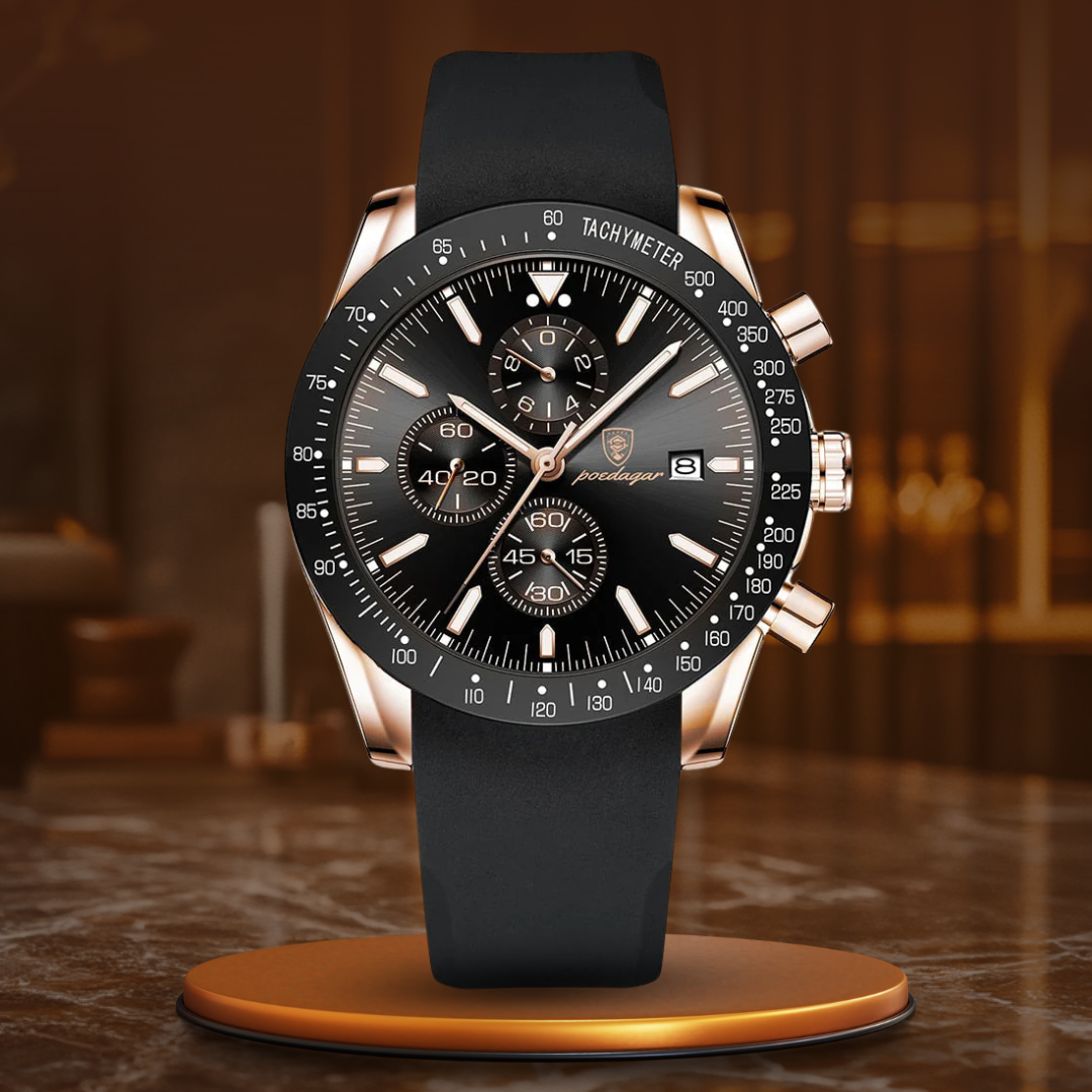 Elegant Chronograph Armbåndsur med Dato & Stilfuldt Design