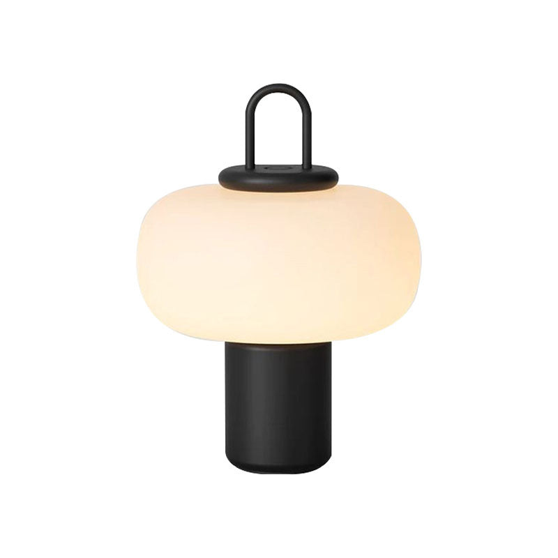 Stilren glasbordlampe med blødt LED-lys til soveværelset