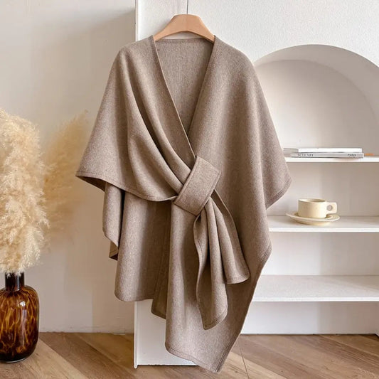 Elegant poncho för dam - Varm och vindtålig