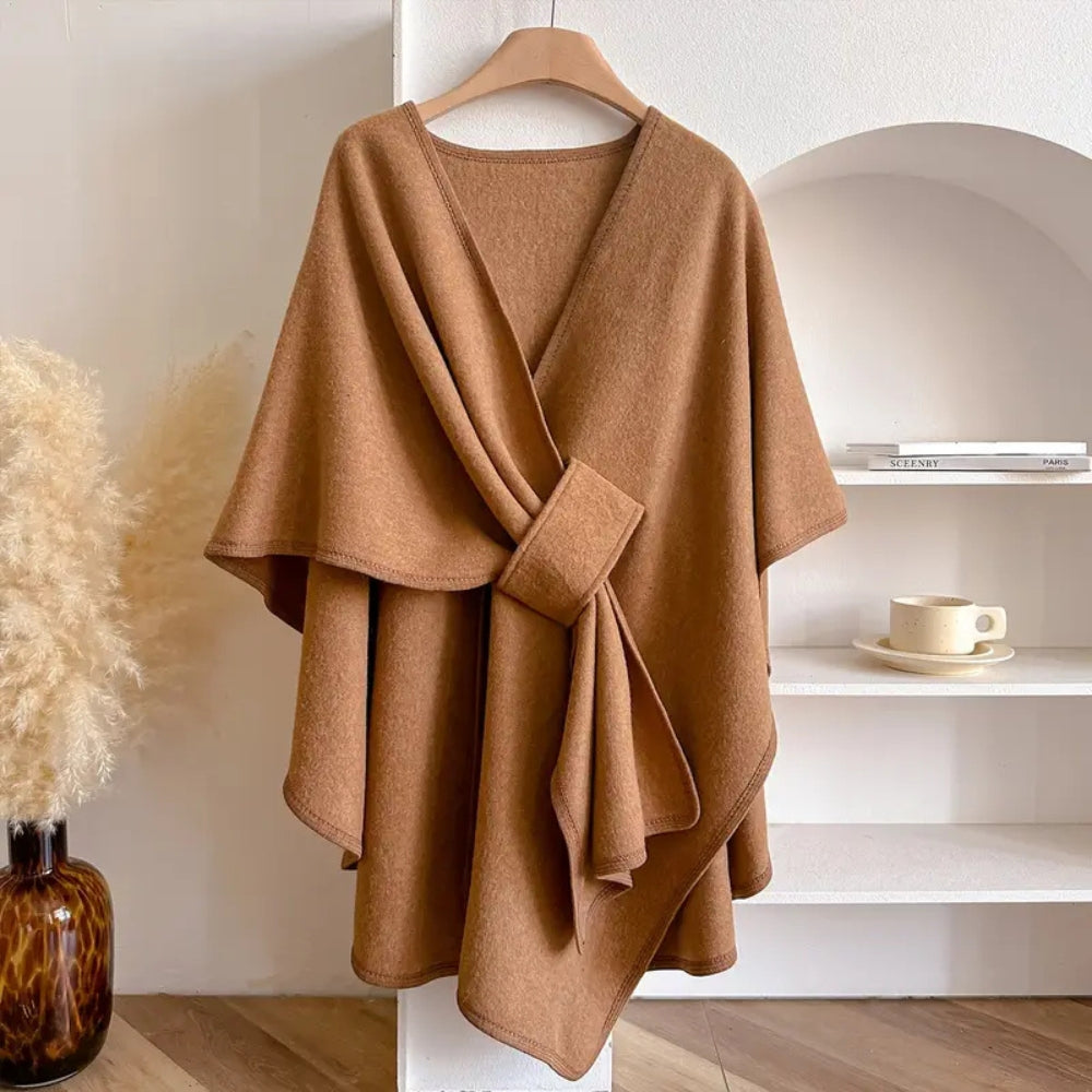 Elegant Poncho til Kvinder - Varm og Vindafvisende