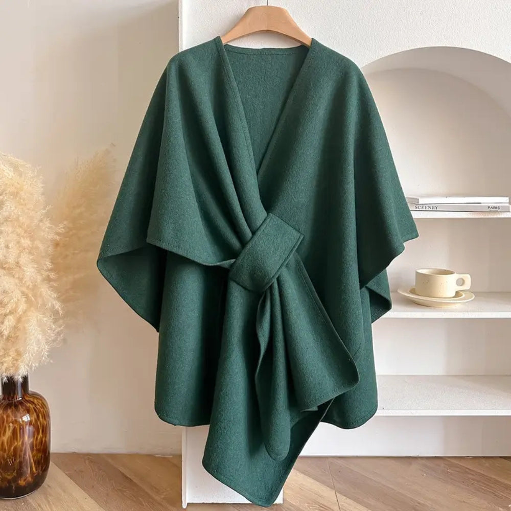 Elegant Poncho til Kvinder - Varm og Vindafvisende