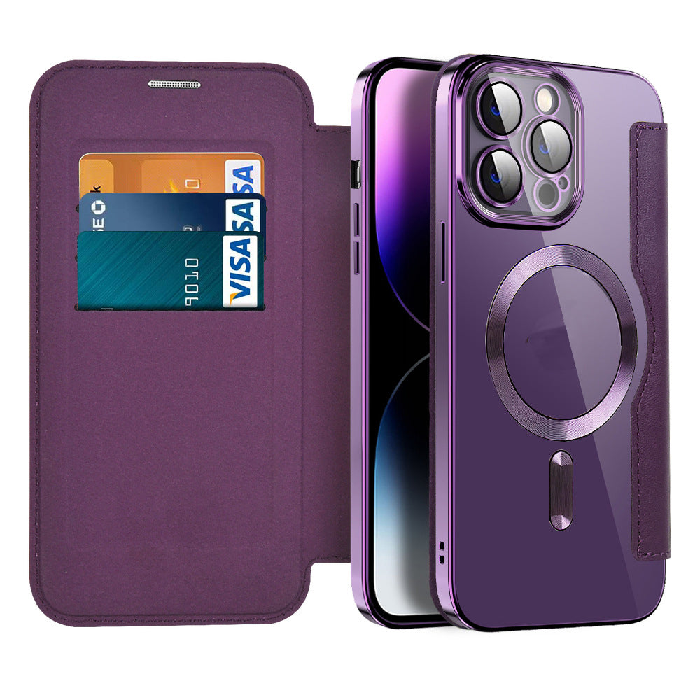 Magnetisk Læder Flip Cover til iPhone 11-14 med RFID Beskyttelse