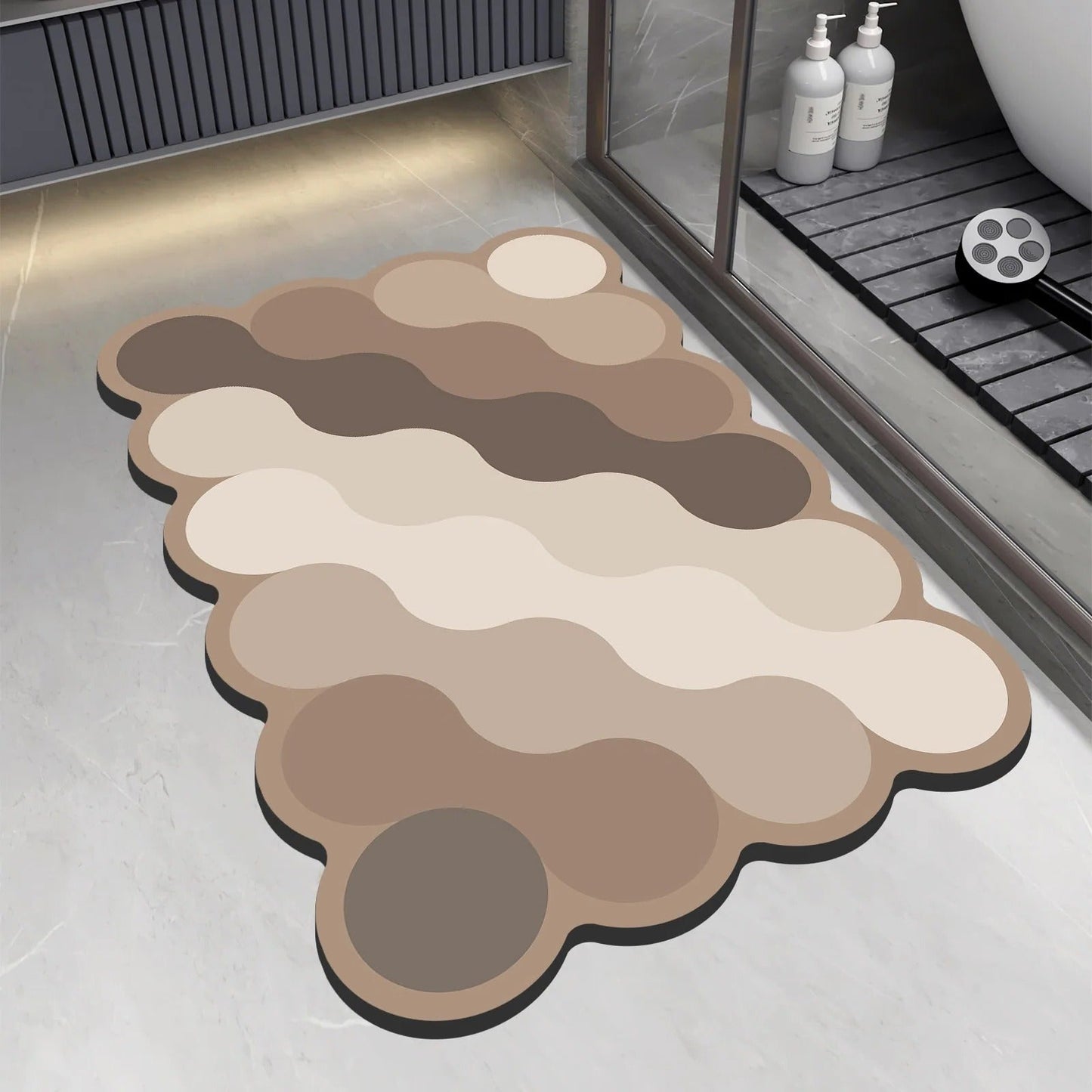 Diatomit badrumsmatta Beige | Snabbtorkande & Säker
