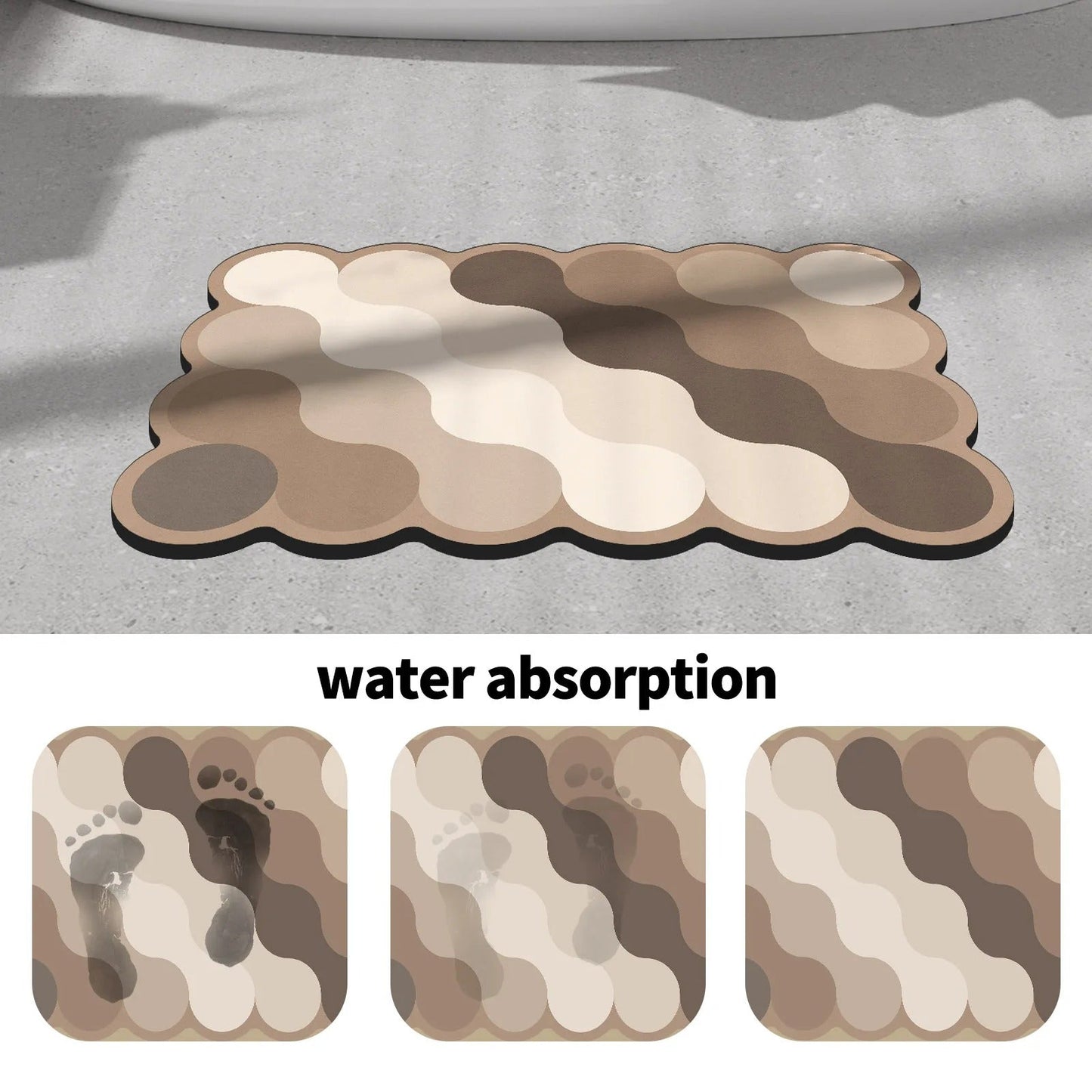Diatomit badrumsmatta Beige | Snabbtorkande & Säker