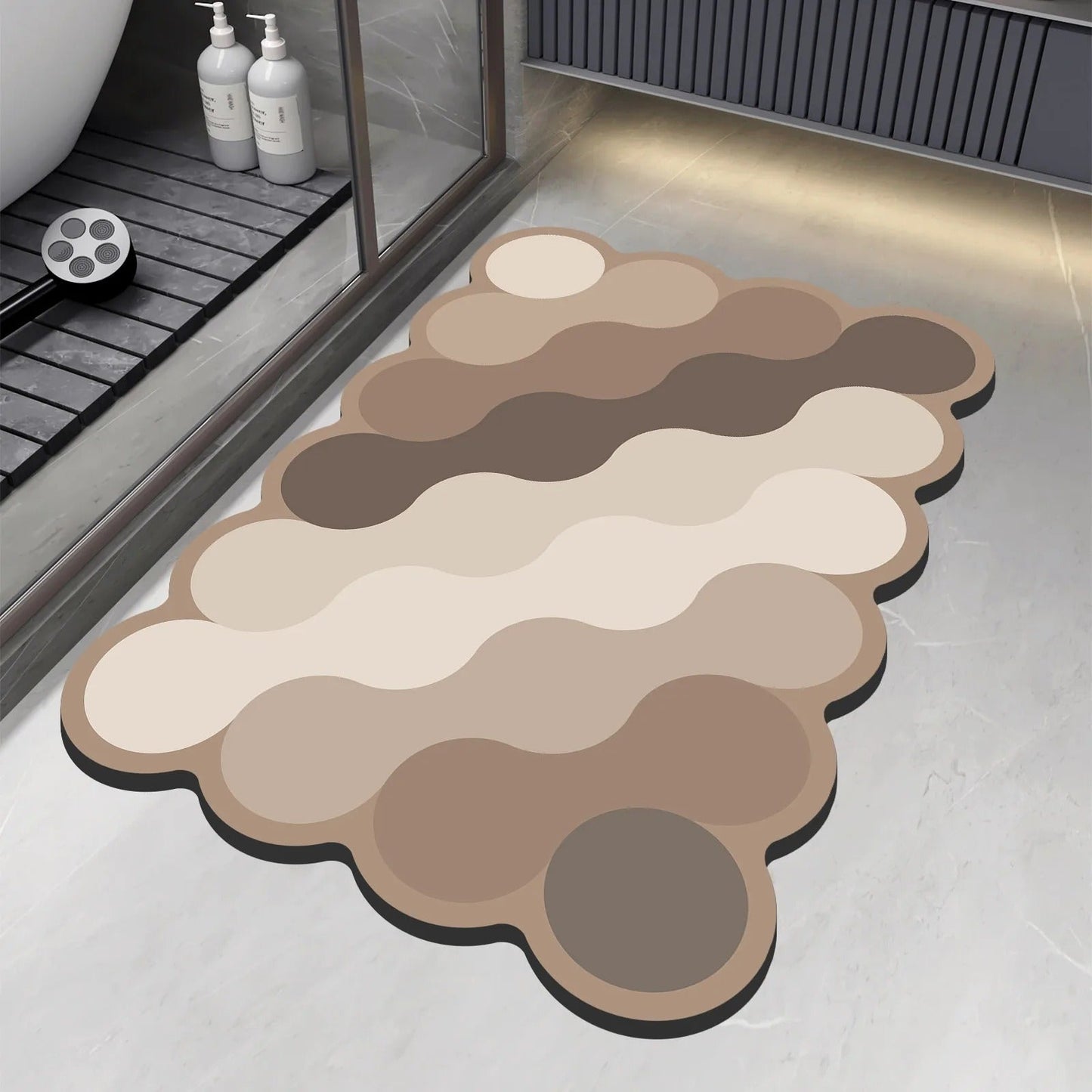 Diatomit badrumsmatta Beige | Snabbtorkande & Säker