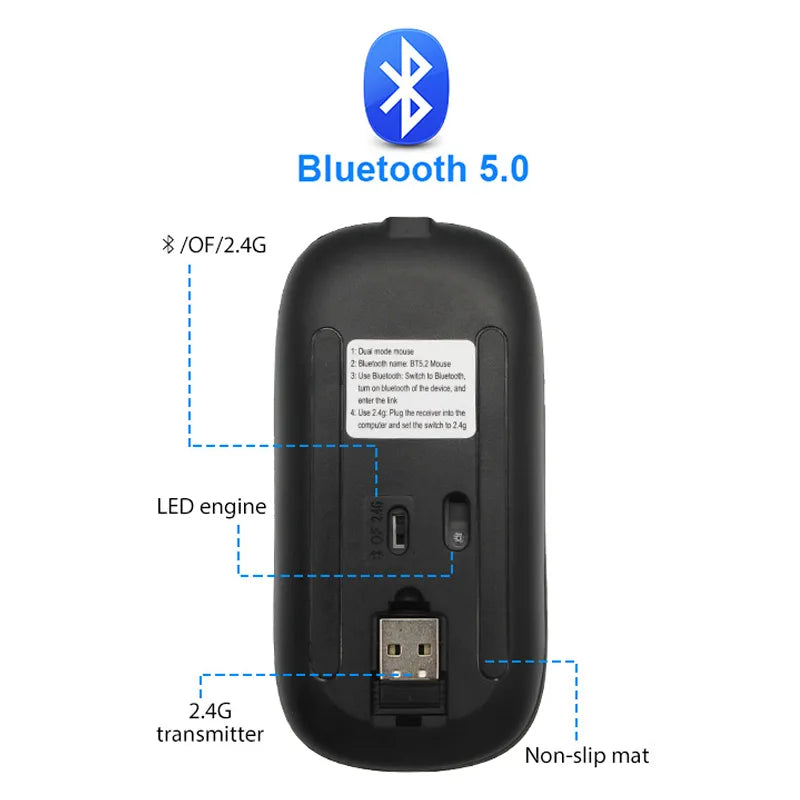 Trådlös LED-mus med laddbar Bluetooth – Eindhoven-modell