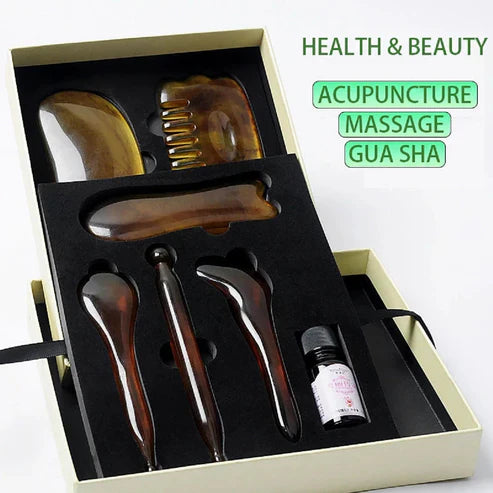 Exklusivt 7-delat Gua Sha-massageset för Ansikte och Kropp