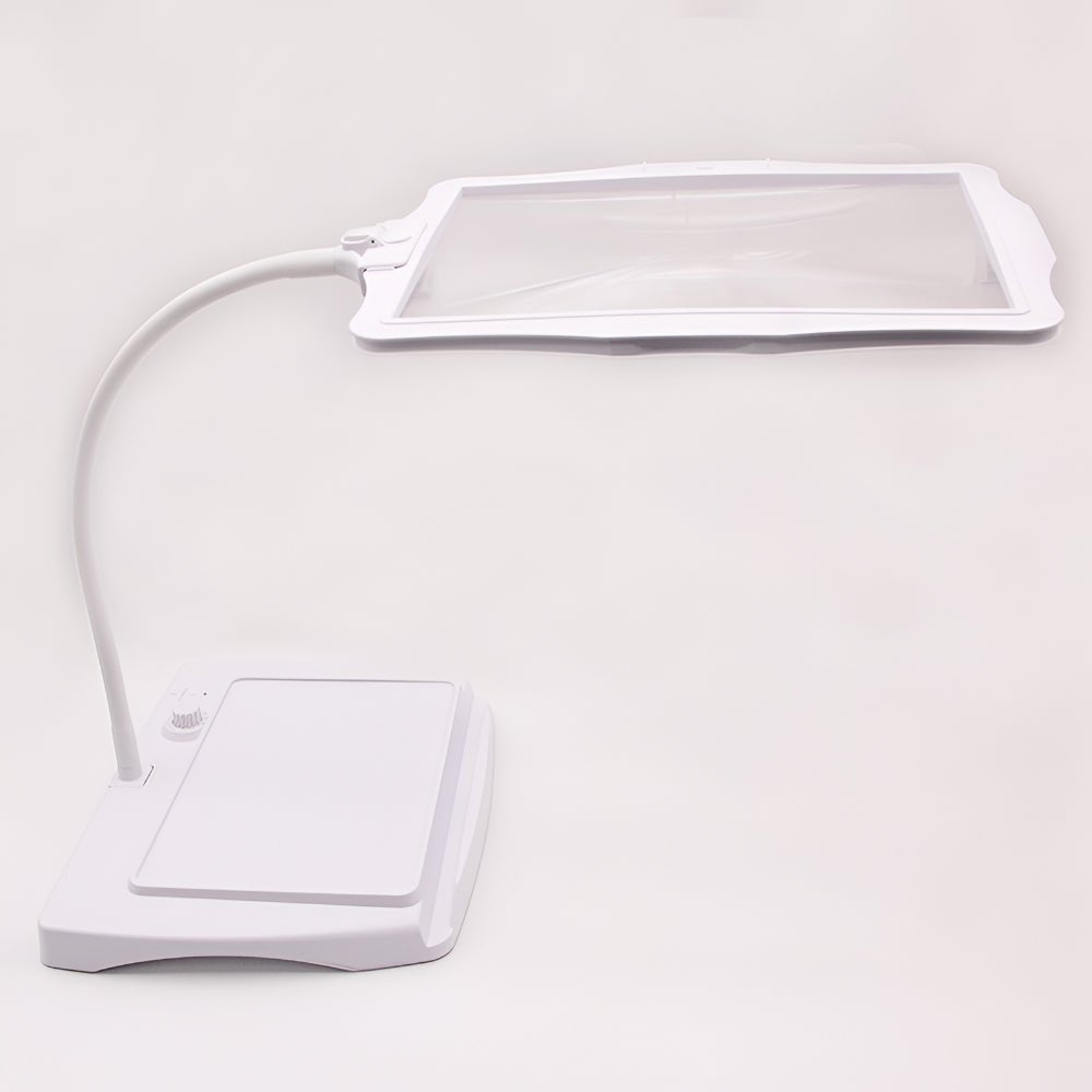 Förstoringsgolvlampa med justerbar arm och LED-ljus