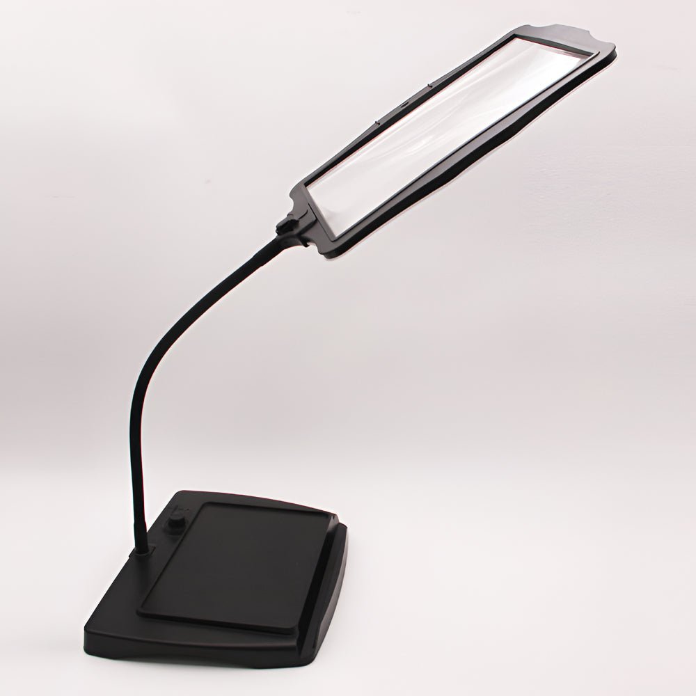 Förstoringsgolvlampa med justerbar arm och LED-ljus