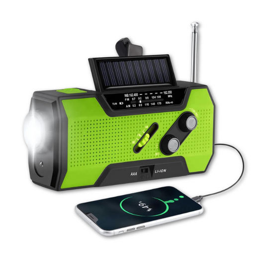 Nød-Radio med 4000mAh Batteri og Solopladning til Friluftsliv