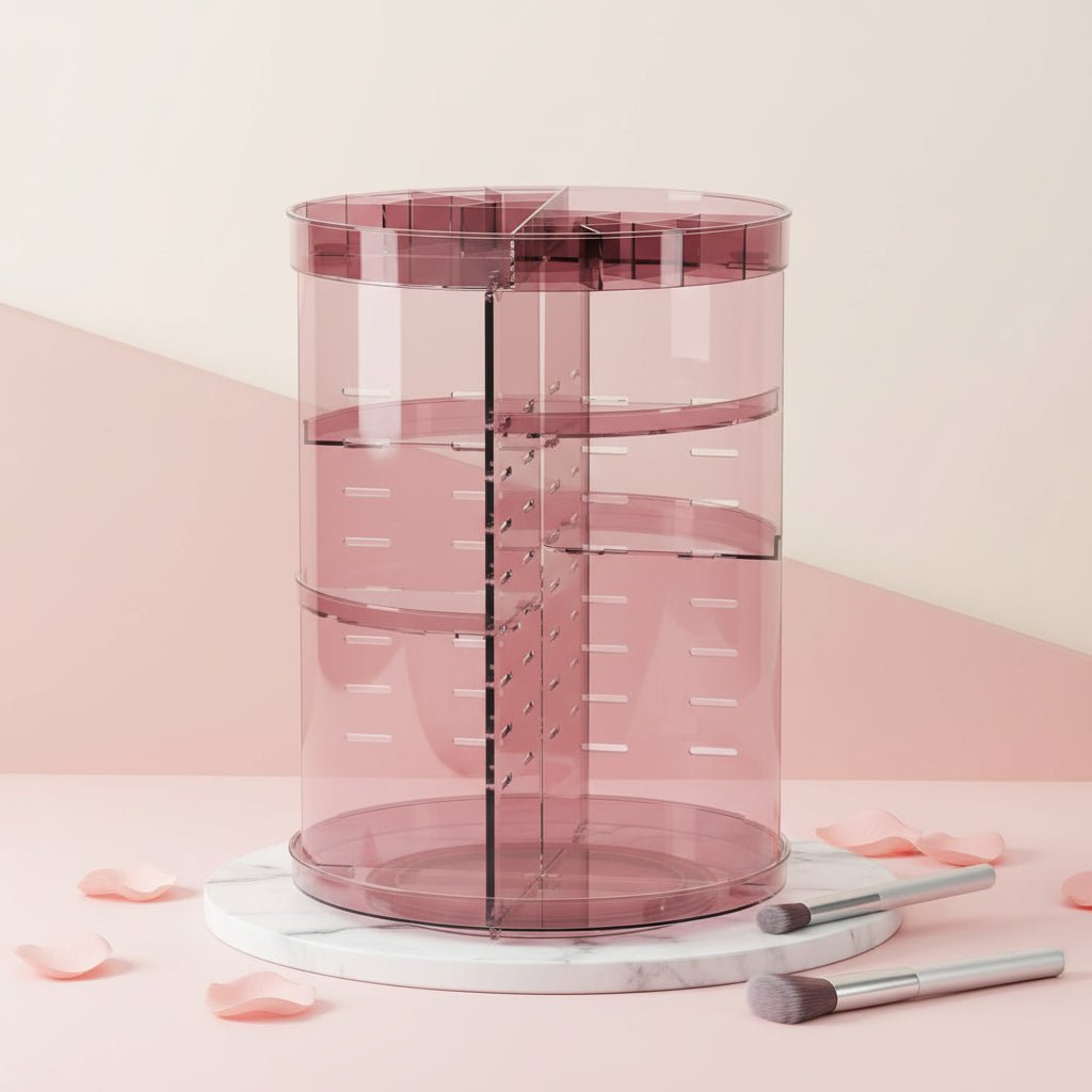 Roterende Makeup Organizer med Justerbar Højde og Stor Kapacitet
