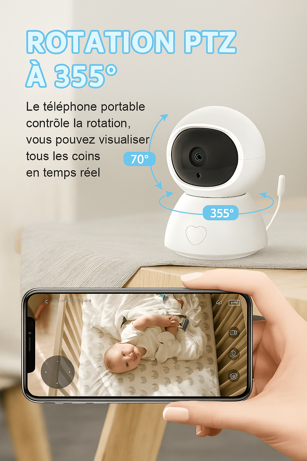 Smart Babyvakt med HD-video och fjärrstyrning