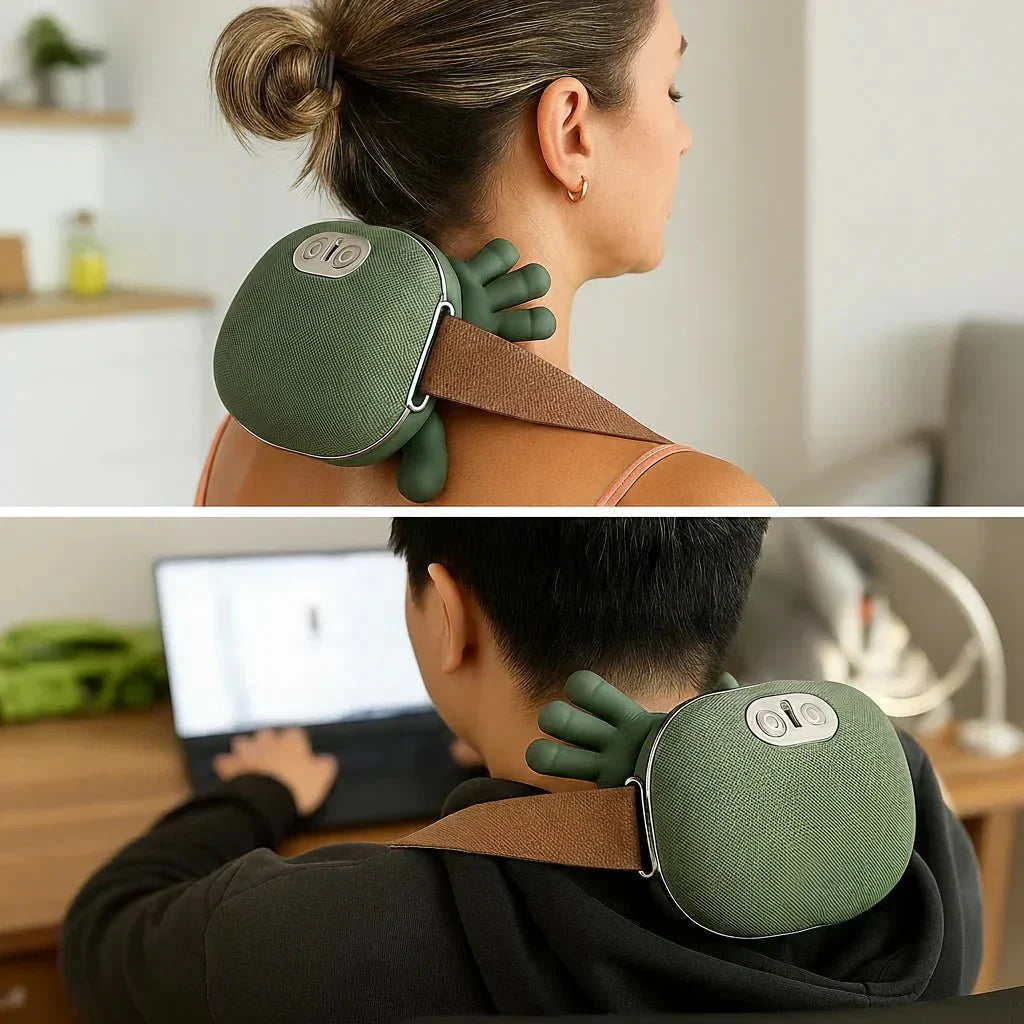 Trådlös Nackmassageapparat med Värmeterapi – Avslappning och Komfort