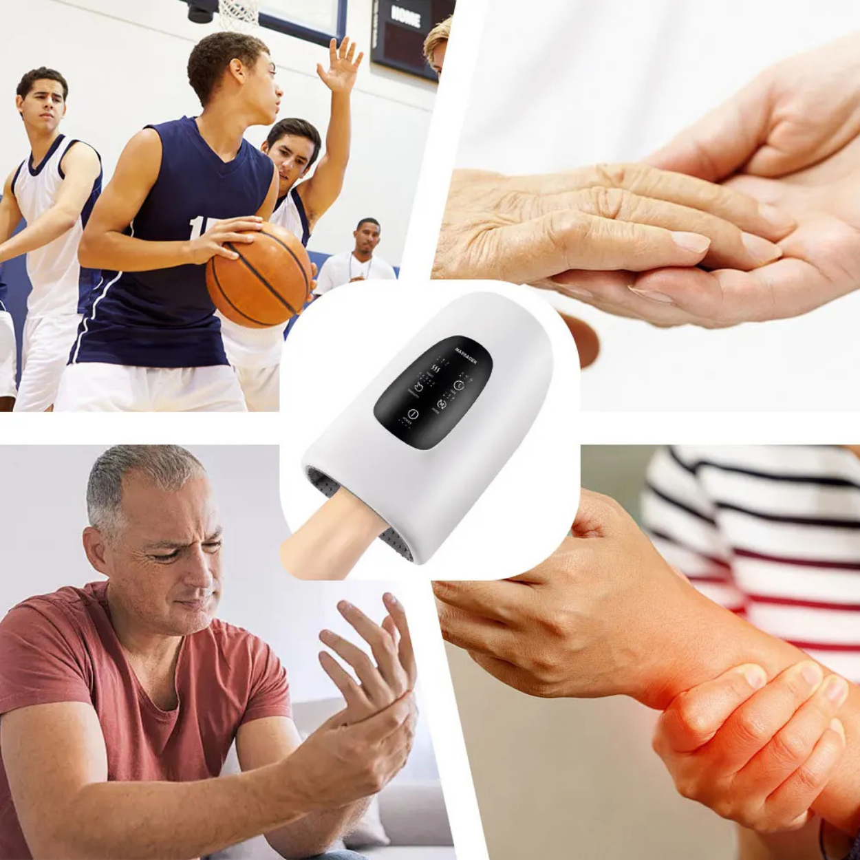 Avkopplande Elektrisk Handmassager med Värme