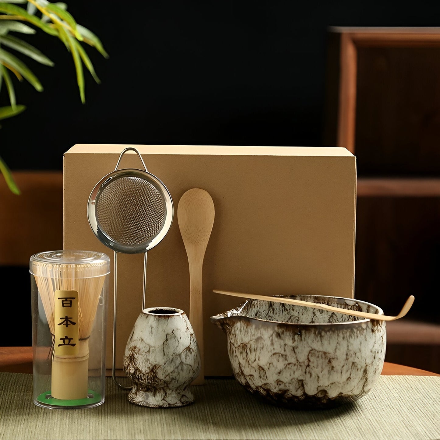 Exklusivt Matcha Teset i Bambu och Keramik – Perfekt Ritual