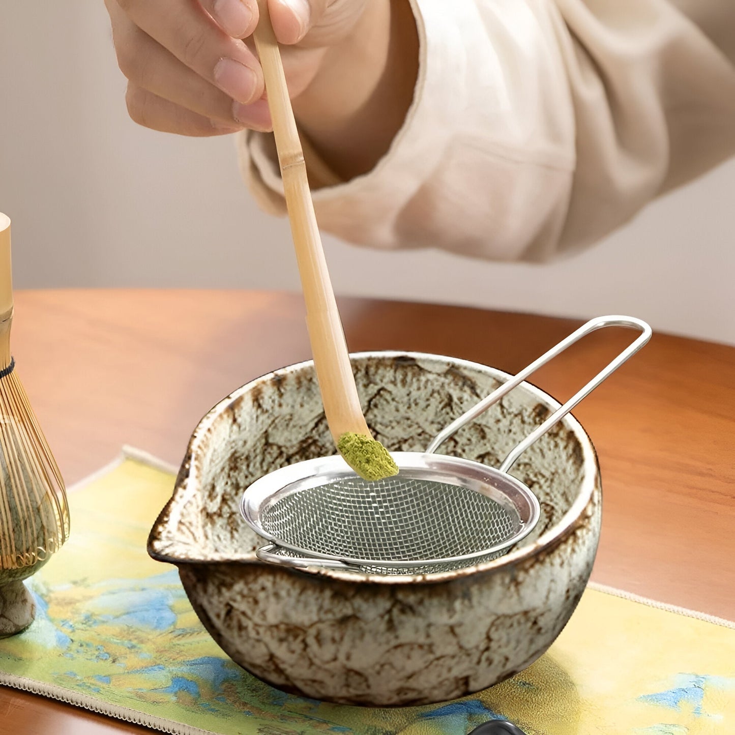 Exklusivt Matcha Teset i Bambu och Keramik – Perfekt Ritual