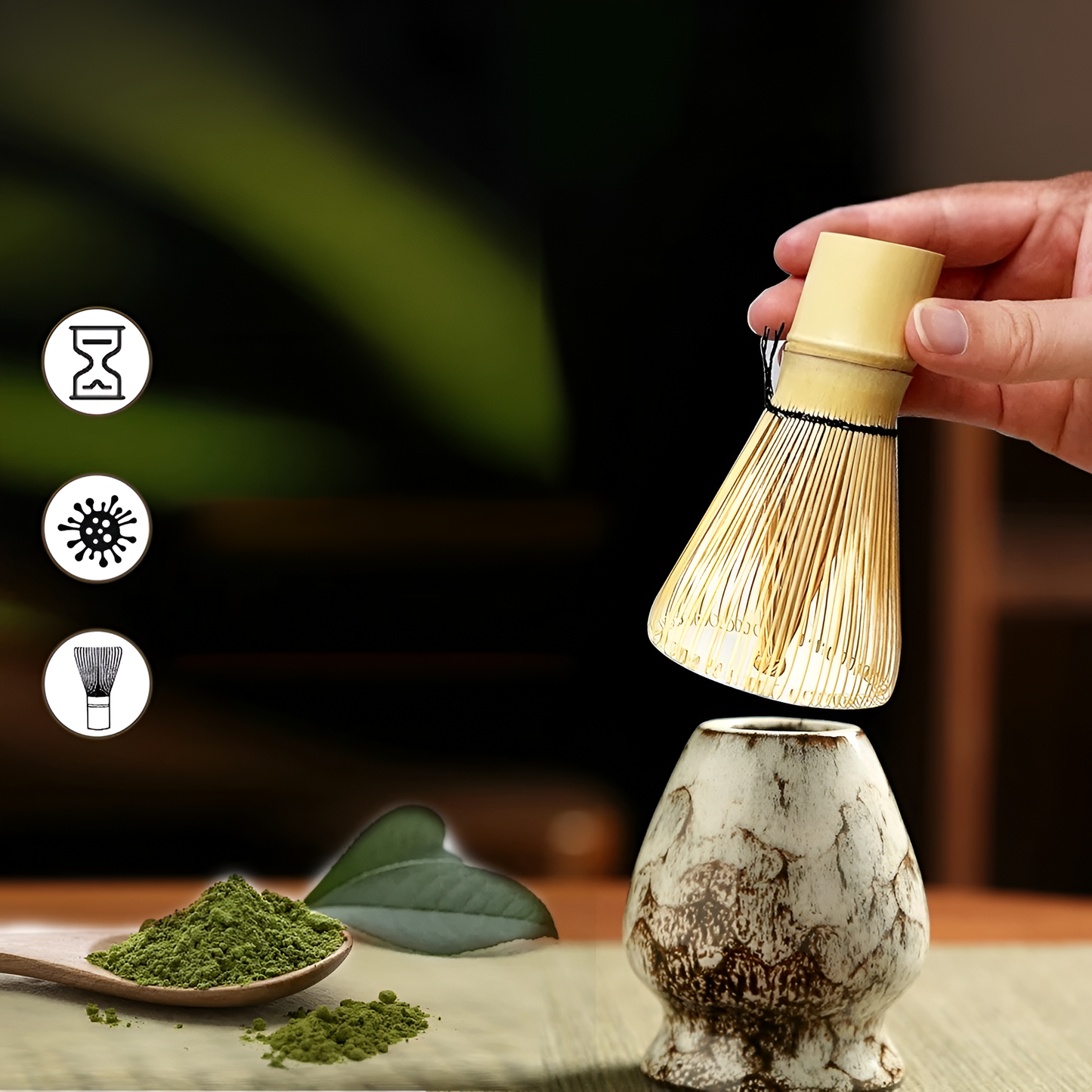 Exklusivt Matcha Teset i Bambu och Keramik – Perfekt Ritual
